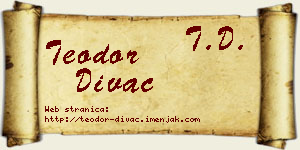 Teodor Divac vizit kartica
